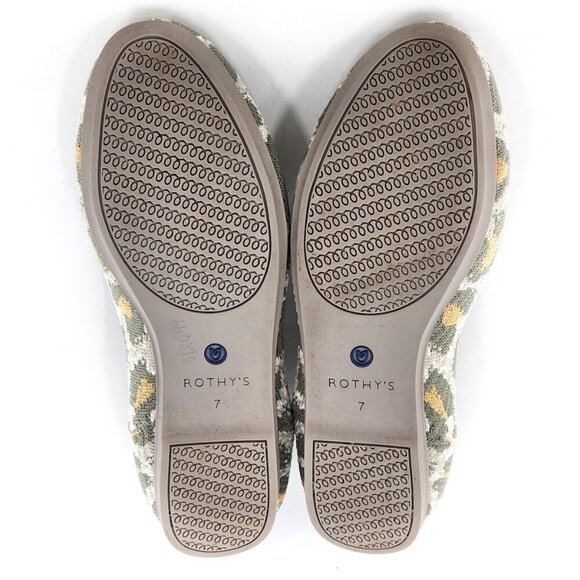 ROTHY'S Smoke Spot Retired Print Loafer Slip On Flats Leopard Print Green - Picture 10 of 10